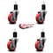 Service Caster 3.5'' Red Poly Wheel Swivel 1-3/4'' Expanding Stem Caster Set, 4PK SCC-EX20S3514-PPUB-RED-134-4 - alternate 3